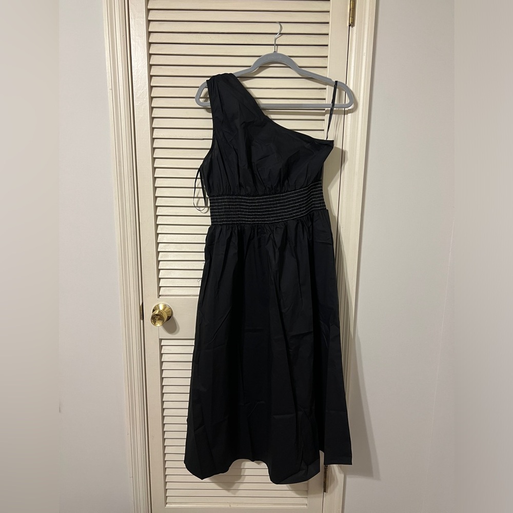 One shoulder black dress from Petal and Pup